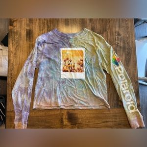 Polaroid tie-dyed crop top, long sleeve